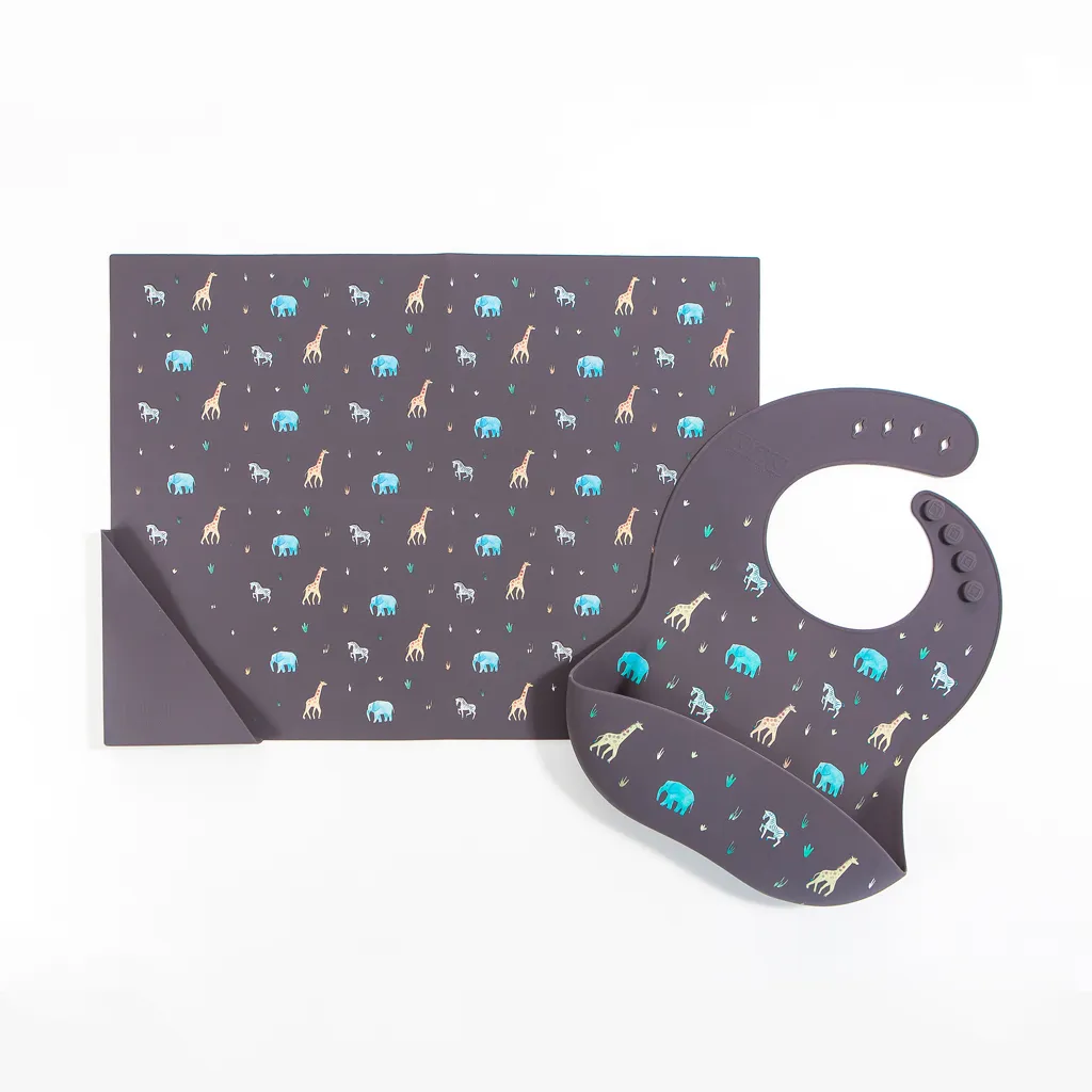 Silicone Placemat Safari Faded Black