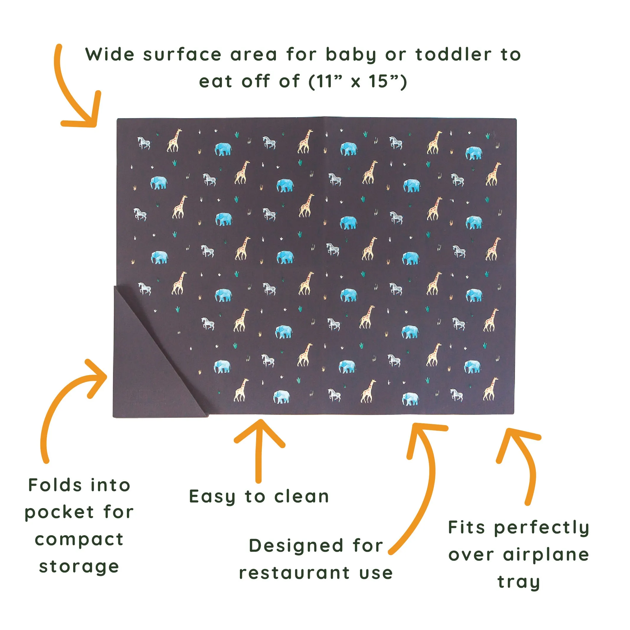 Silicone Placemat Safari Faded Black