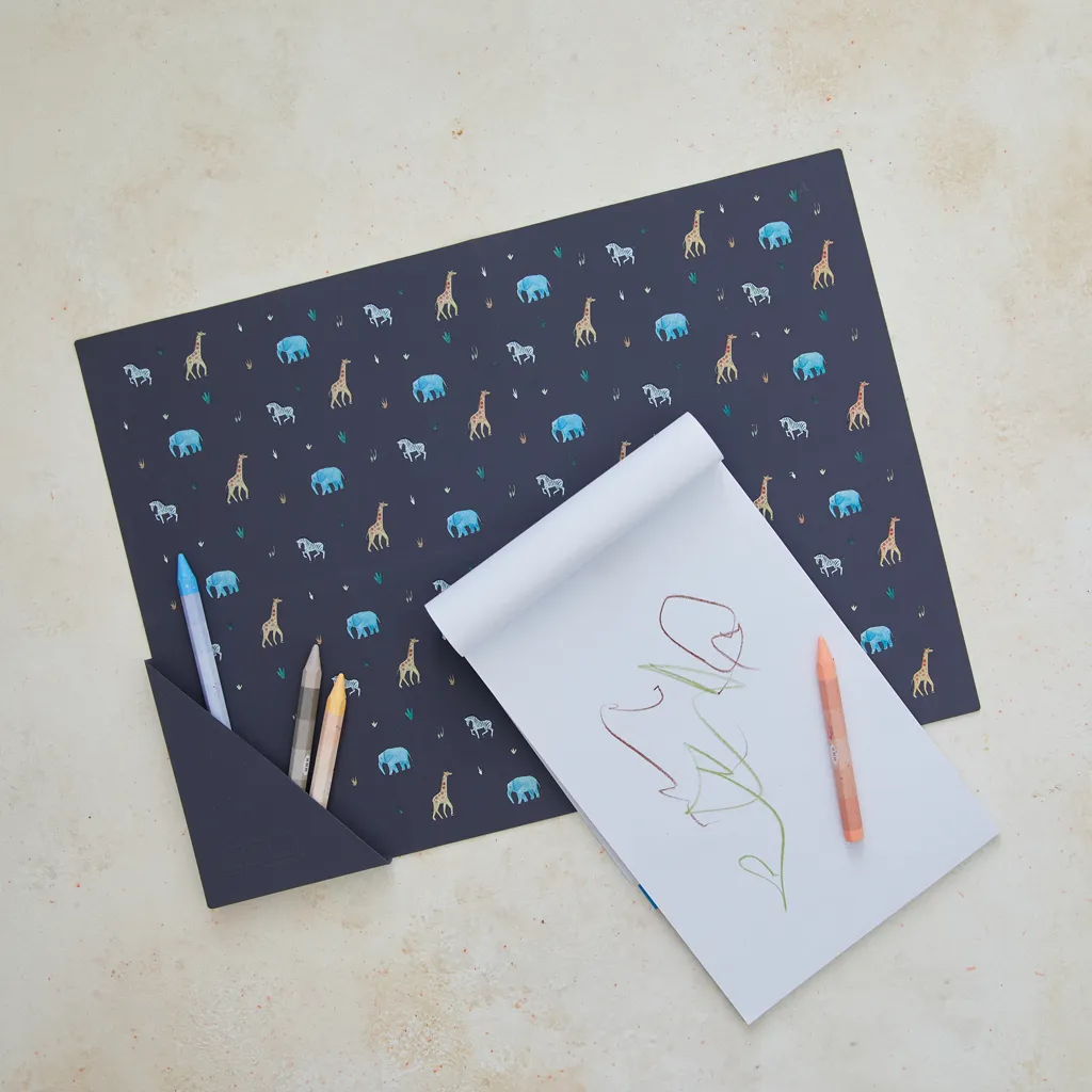 Silicone Placemat Safari Faded Black