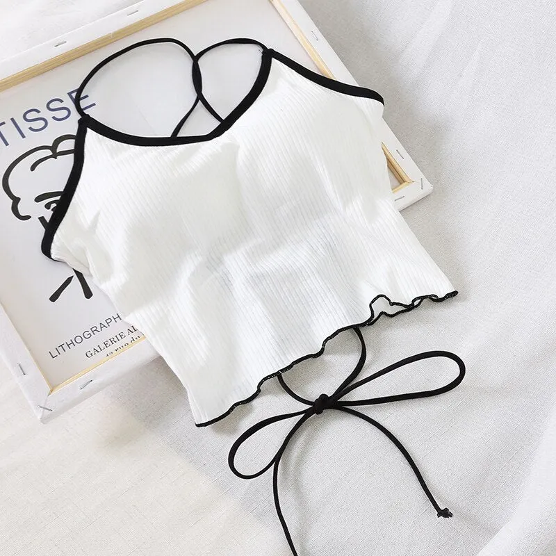 Women Spaghetti Solid Cottons