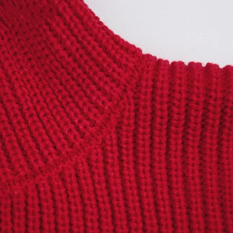 Women's Autumn/Winter Ruffled Turtleneck Knitted Crop Sweater